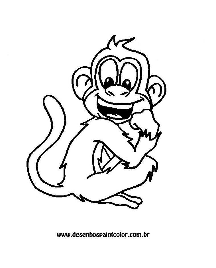 DESENHO DE MACACO PARA PINTAR GRÁTIS, DESENHOS PARA CRIANÇADA - Desenhos  Para Colorir